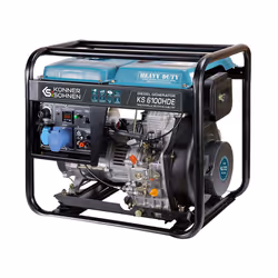 Könner & Söhnen KS 6100HDE groupe électrogène 5000 W 11 L Diesel Couleur aqua, Noir