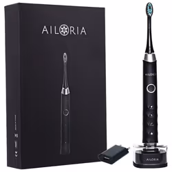Ailoria SHINE BRIGHT, Adulte, Brosse à dents à ultrasons, Soin quotidien, Massage, Blanchiment, Noir, Bleu, 40000 mouvements  ...