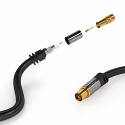 KabelDirekt 4260414843693 câble coaxial 10 m Type F RCA Noir