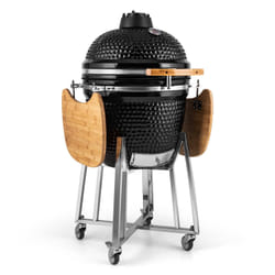 Klarstein Kingsize Kamado Grill Chariot Charbon de bois (combustible) Noir, Acier inoxydable