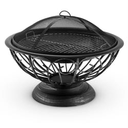 Blumfeldt - Braséro de jardin Tulip - Foyer de terrasse - Grille barbecue Ø60cm - Pare-étincelles - Charbon ou bois - Acier noir