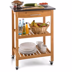 Le luxe pour la cuisine, la salle à manger et le salon : le chariot de cuisine Tennessee de Klarstein est toujours là quand v ...