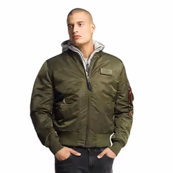 Bomber - Alpha Industries - MA-1 D-Tec Flight - Vert - Homme - Manches longues