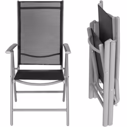 TecTake 401631 ensemble de meubles de jardin Noir, Argent