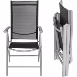 TecTake 401632 ensemble de meubles de jardin Noir, Argent