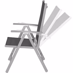 TecTake 401632 ensemble de meubles de jardin Noir, Argent