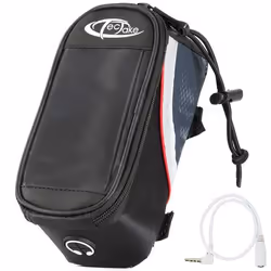 Sacoche pour vélo - TECTAKE - Étui imperméable avec support pour smartphone 18 x 85 x 85 cm - Noir/Rouge