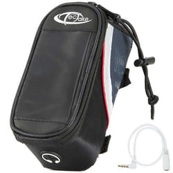 Sacoche pour vélo - TECTAKE - Étui imperméable avec support pour smartphone 18 x 85 x 85 cm - Noir/Rouge