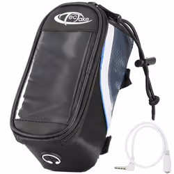 Sacoche pour vélo - TECTAKE - Étui imperméable avec support pour smartphone 18 x 85 x 85 cm - Noir/Bleu