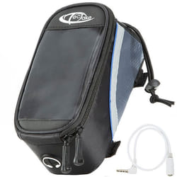 Sacoche pour vélo - TECTAKE - Étui imperméable avec support pour smartphone 20 x 95 x 10 cm - Noir/Bleu