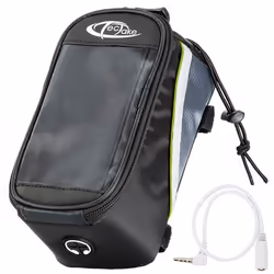 Sacoche pour vélo - TECTAKE - Étui imperméable avec support pour smartphone 205 x 10 x 105 cm - Noir/Vert