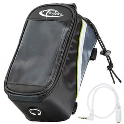 Sacoche pour vélo - TECTAKE - Étui imperméable avec support pour smartphone 205 x 10 x 105 cm - Noir/Vert