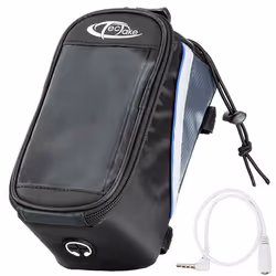 Sacoche pour vélo - TECTAKE - Étui imperméable avec support pour smartphone 205 x 10 x 105 cm - Noir/Bleu