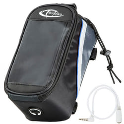 Sacoche pour vélo - TECTAKE - Étui imperméable avec support pour smartphone 205 x 10 x 105 cm - Noir/Bleu