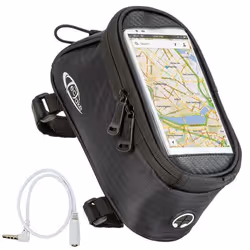 Sacoche pour vélo - TECTAKE - Étui imperméable avec support pour smartphone 20 x 95 x 10 cm - Noir