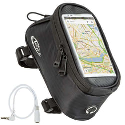 Sacoche pour vélo - TECTAKE - Étui imperméable avec support pour smartphone 20 x 95 x 10 cm - Noir
