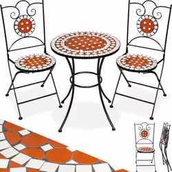 Description générale Le meuble de jardin est un ensemble élégant comprenant une table ronde en acier et mosaïque céramique de ...