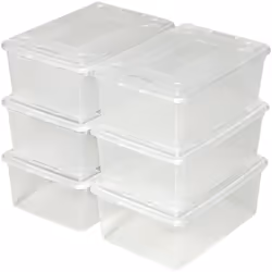 Description générale Les boîtes de rangement en plastique empilables TECTAKE sont idéales pour organiser votre espace. Avec l ...