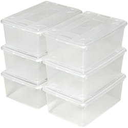 Tectake - Lot de 6 boîtes de rangement en plastique pour chaussures avec couvercle
