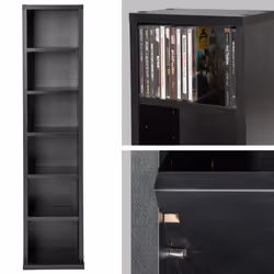 TecTake 401701 étagères Panneaux MDF, Plastique Noir