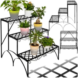 Tectake - Etagère pour plantes droite 3 niveaux -