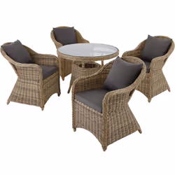 TecTake 401765 ensemble de meubles de jardin Marron