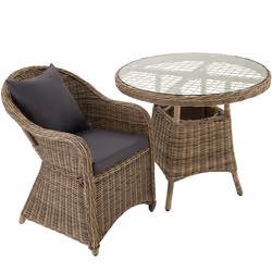 TecTake 401766 chaise d'extérieur Polyester Marron