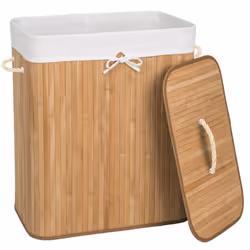 TecTake 401834 panier à linge Polyester, Coton, Bambou Beige