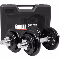 Gorilla Sports 100809-00019-0001, Haltère ajustable, Fonte, 20 kg