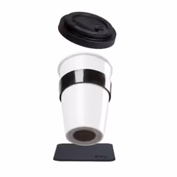 Silwy S038-1403-1-B, Unique, 0,35 L, Noir, Blanc, Porcelaine, Tasse, Universel