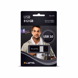 xlyne 7951200 lecteur USB flash 512 Go USB Type-A 3.2 Gen 1 (3.1 Gen 1) Noir, Blanc