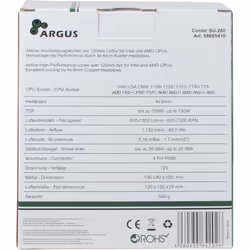 Inter-Tech Argus SU-260 Processeur Refroidisseur 12 cm Noir, Orange - Vue supplémentaire 4