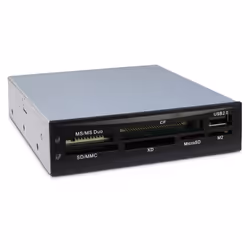 Inter-Tech CI-02, CF, CF Type II, MMC, MS Duo, MS Micro (M2), MS PRO, MS PRO Duo, Clé USB (MS), MicroDrive, MicroSD..., Noir, ...