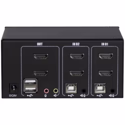 Inter-Tech AS-22HA HDMI commutateur écran, clavier et souris Noir