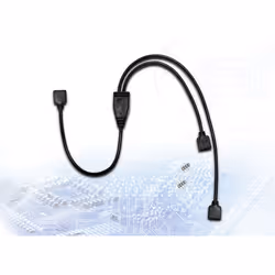 Inter-Tech RGB Verteiler 2-fach, 0,48 m, S-Video (4-pin), 2 x S-Video (4-pin), Femelle, Femelle, Noir