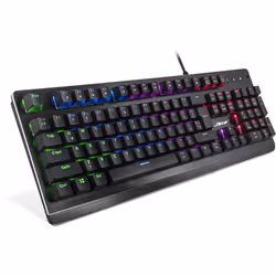 Inter-Tech NK-2000ME, Taille réelle (100 %), USB, Clavier mécanique, QWERTZ, LED RGB, Noir
