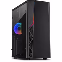 Inter-Tech B-02 RGB, Tower, PC, Noir, ATX, micro ATX, Acrylique, Bleu, Vert, Rouge