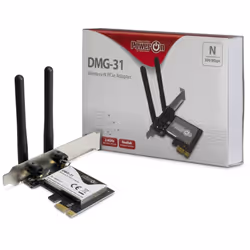 Inter-Tech DMG-31, Interne, Sans fil, PCI Express, WLAN, Wi-Fi 4 (802.11n), 300 Mbit/s