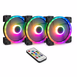 Inter-Tech Argus RGB-Fan Set RS-14, Ventilateur, 14 cm, 1200 tr/min, 22 dB, 64,73 m³/h, Noir