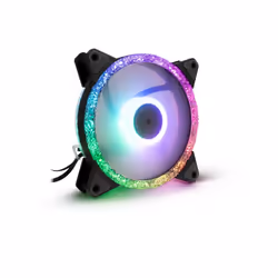 Inter-Tech RS-071 RGB, Ventilateur, 12 cm, 1200 tr/min, 22 dB, 59,81 m³/h, Noir, Blanc