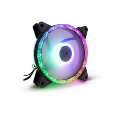 Inter-Tech RS-071 RGB Boitier PC Ventilateur 12 cm Noir, Blanc