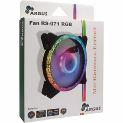 Inter-Tech RS-071 RGB Boitier PC Ventilateur 12 cm Noir, Blanc