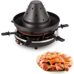 Klarstein Taste Volcano Appareil à raclette & chapeau tatare 1500W - Grill de table électrique - Cuisine conviviale 6 personnes