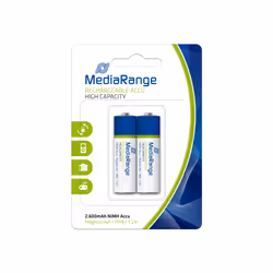 MediaRange MRBAT123, Batterie rechargeable, AA, Hybrides nickel-métal (NiMH), 1,2 V, 2 pièce(s), 2600 mAh