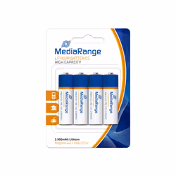 MediaRange MRBAT154, Batterie à usage unique, AA, Lithium, 1,5 V, 4 pièce(s), 2900 mAh