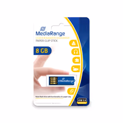 MediaRange MR975, 8 Go, USB Type-A, 2.0, 14 Mo/s, Sans capuchon, Bleu