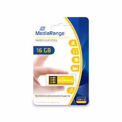MediaRange MR976, 16 Go, USB Type-A, 2.0, 14 Mo/s, Sans capuchon, Jaune