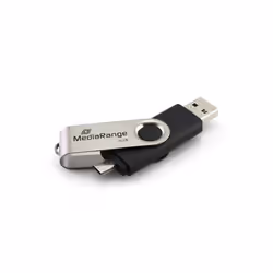 MediaRange MR932-2 lecteur USB flash 32 Go USB Type-A / Micro-USB 2.0 Noir, Argent