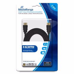 MediaRange MRCS158, 5 m, HDMI Type A (Standard), HDMI Type A (Standard), Compatibilité 3D, 18 Gbit/s, Noir