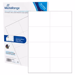 MediaRange MRINK145, Blanc, Permanent, 105 x 74, A4, Mat, Laser/a jet d'encre